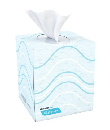 Cascades PRO Signature® Cube-Box Facial Tissue, 2-Ply White, 90 x 42/CS