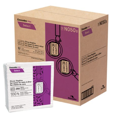 Cascades PRO Select® Dinner Napkins 1ply 12x250/cs