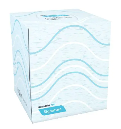 Cascades PRO Signature® Cube-Box Facial Tissue, 2-Ply White, 90 x 42/CS
