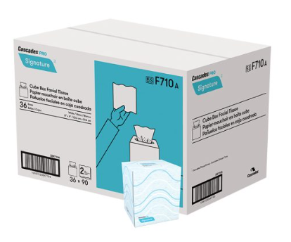 Cascades PRO Signature® Cube-Box Facial Tissue, 2-Ply White, 90 x 42/CS