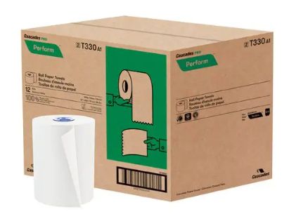 Cascades PRO Perform® Roll Towels, 1-Ply White, 600ft 12/CS