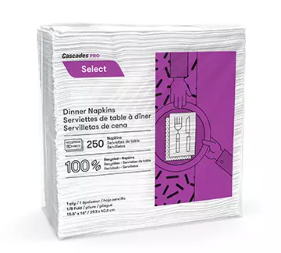 Cascades PRO Select® Dinner Napkins 1ply 12x250/cs