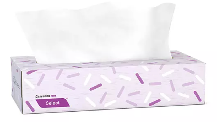 Cascades PRO Select® Facial Tissue, White 2ply 30x100/cs
