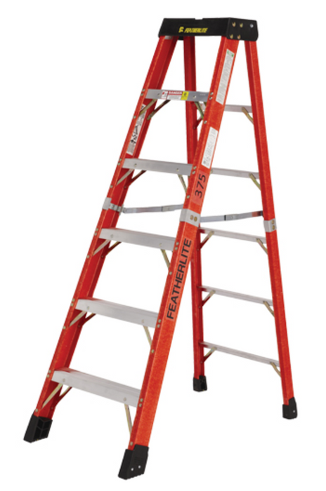 Prof. Featherlite Industrial Extra H.D. 2 way Fiberglass Ladder 10ft 375lbs