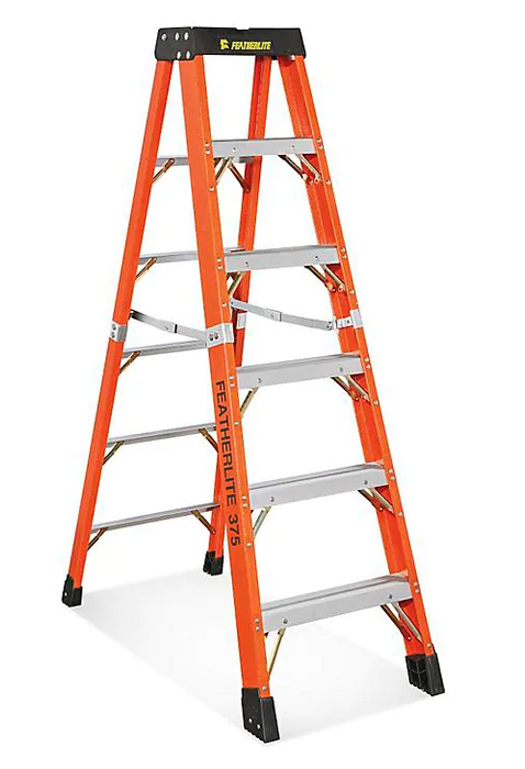 Prof. Featherlite Industrial Extra H.D. 2 way Fiberglass Ladder 6ft 375lbs