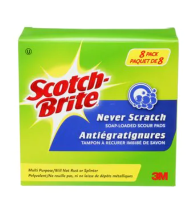 3M Scotch Brite Never Rust Soap Pads 8/box
