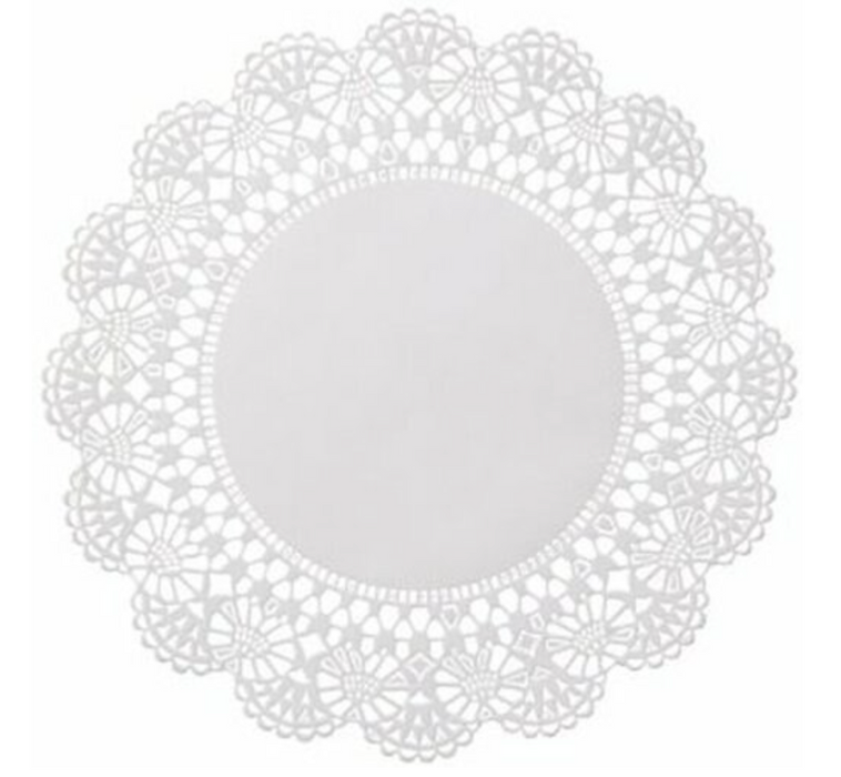8" White Paper Scallop Round Doilies 2x250/cs