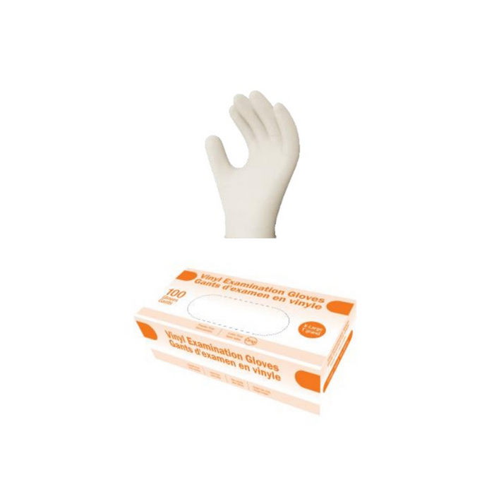 Ronco Vinyl Clear Exam Gloves PF Medium 100x10/cs