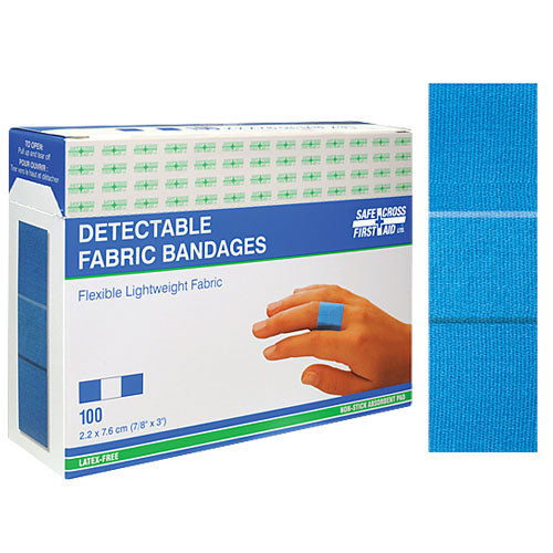 Bandages Fabric Metal Detectable 7.6x2.2cm 100/box