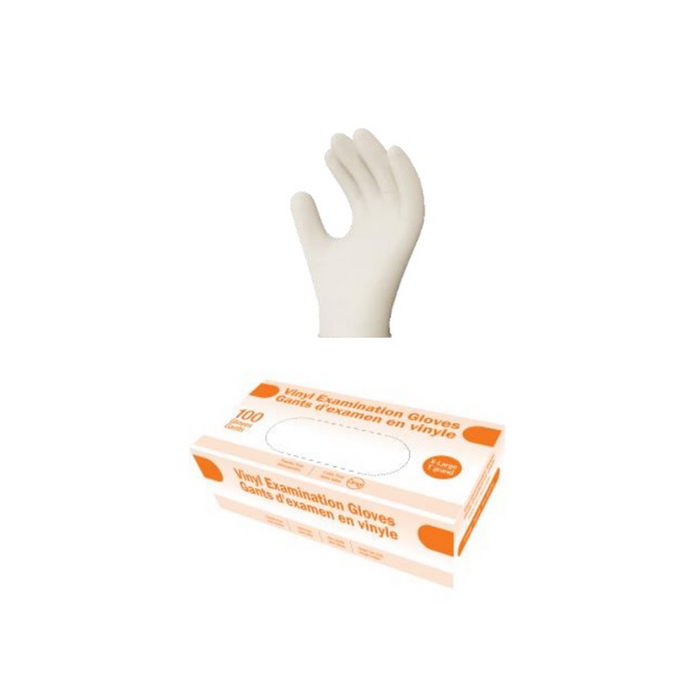 Ronco Vinyl Clear Exam Gloves PF XL 100x10/cs